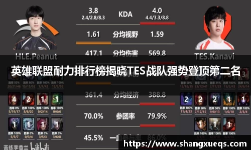 英雄联盟耐力排行榜揭晓TES战队强势登顶第二名
